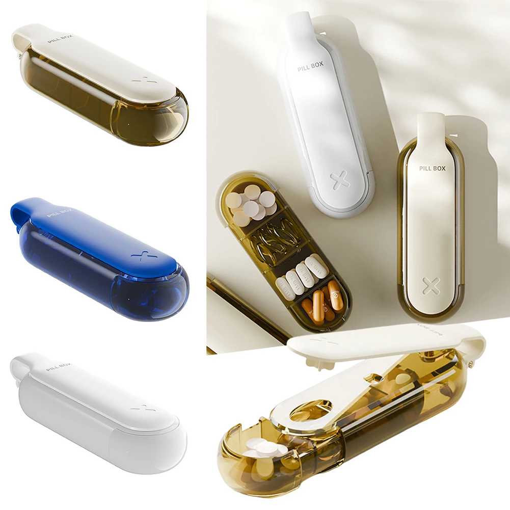 2 In 1 Portable Pill Taker Remover With Medicine Box Household Gadgets, Tablets, Pills Assistance Tool New Design Pill Dispenser