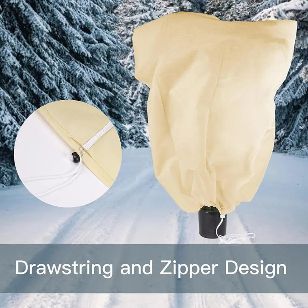 Adjustable Drawstring Plant Cover Plant Cover Winter Tree Cover with Zipper Drawstring for Outdoor Plants for Freeze for Trees