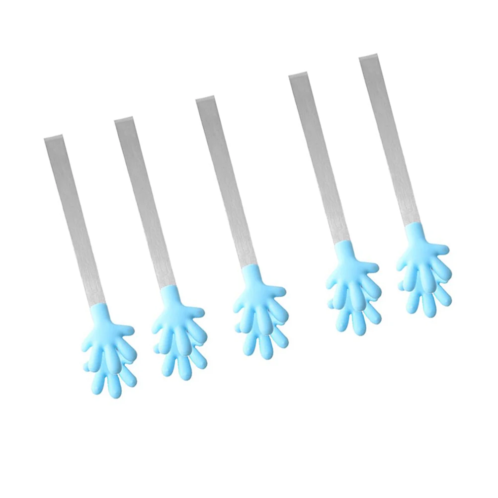 

Silicone Food Clip Stainless Steel Bread Tong BBQ Grill Clamp Kitchen Tool for Salads Breads Grills Pastries Noodles Fruit Home