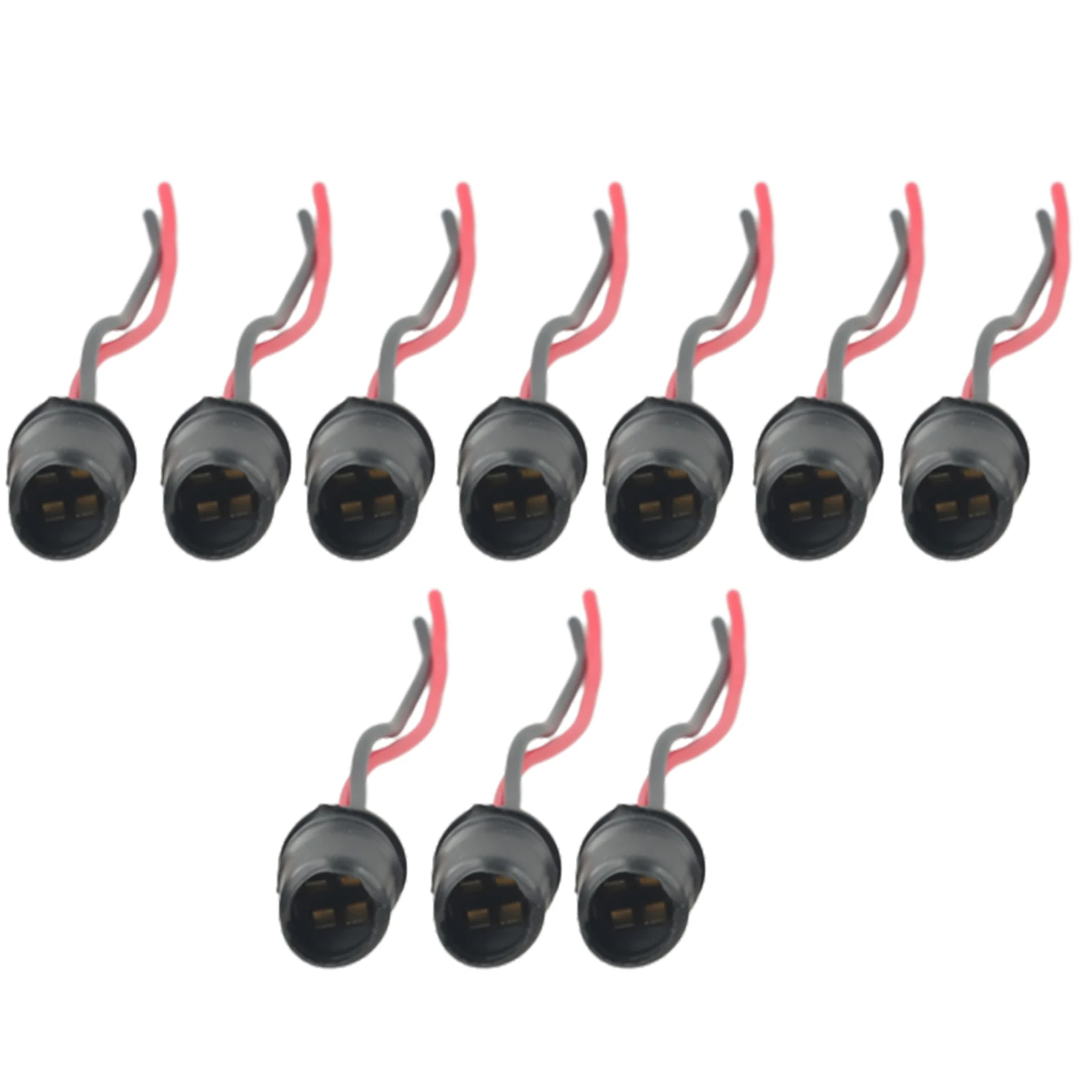 For T10 Round Socket Connector Pack 10pcs Rubber Construction for Car Auto Bulb Base and Motorcycle Instrument Light Use