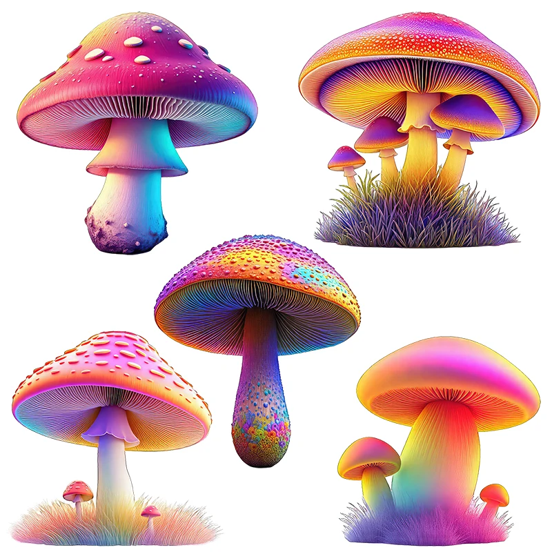 Three Ratels CG96 Colorful fantasy mushroom stickers for home decoration, kindergarten corridor decals