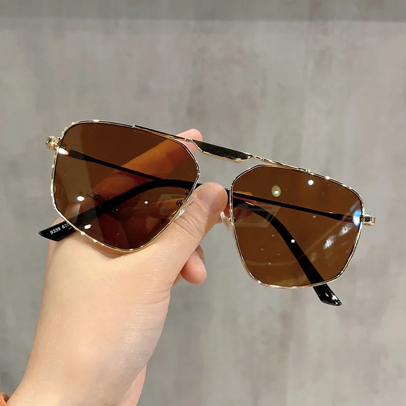 Polygon Shape Sunglasses for Women European American Style Metal Leg Men\'s Sun glasses UV Protection Outdoor Sunglasses