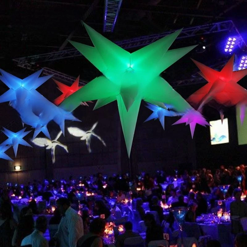 Decorations 11 Spikes  Led Inflatable Star  Inflatable Star With Led Light Remote Controller For Festive Holiday Event Party