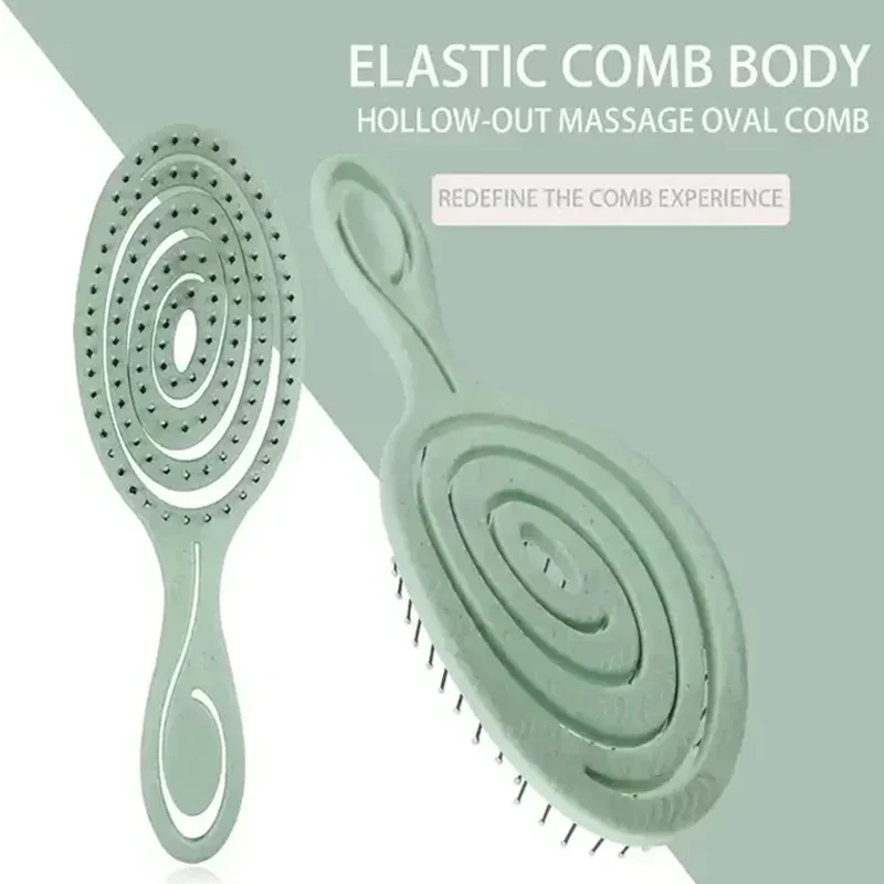

1pcs Elastic Hairbrush Scalp Massage Comb Bristle Nylon Hair Brush Curly Detangling Edge Hair Brush for Salon Hairdressing Tools