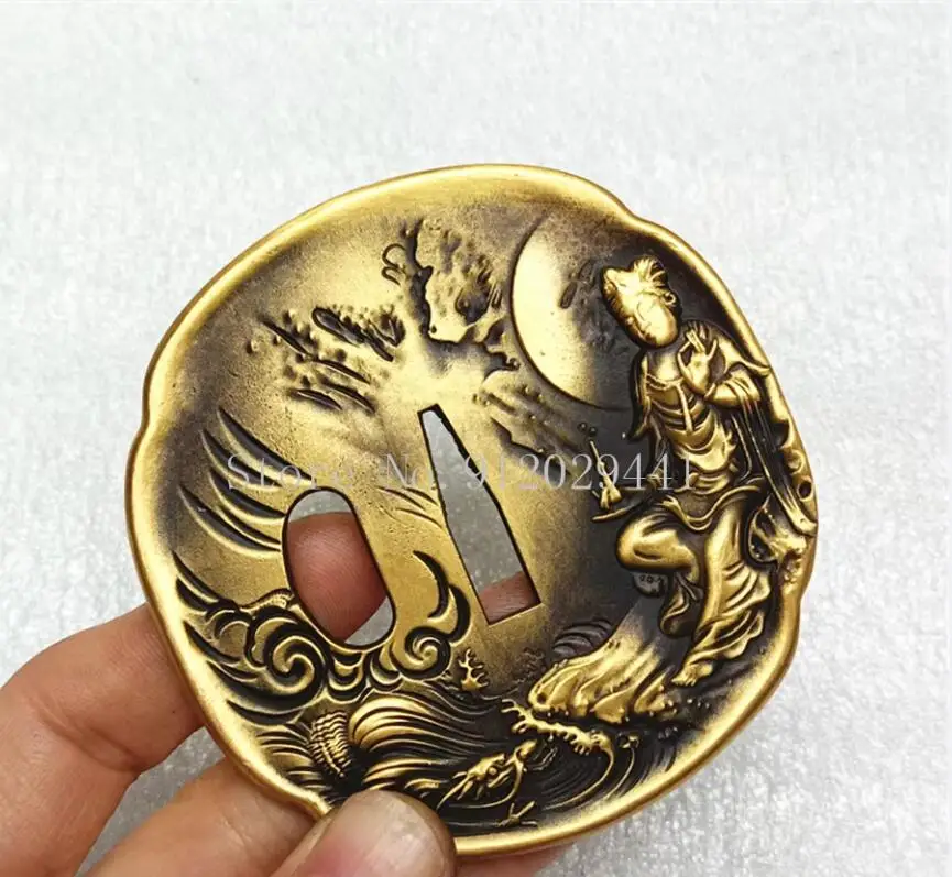 Copper A Set Japanese Sword Fittings HandGuard For Katana Wakizashi Theme Nice Tsuba DIY Fittngs - view 4