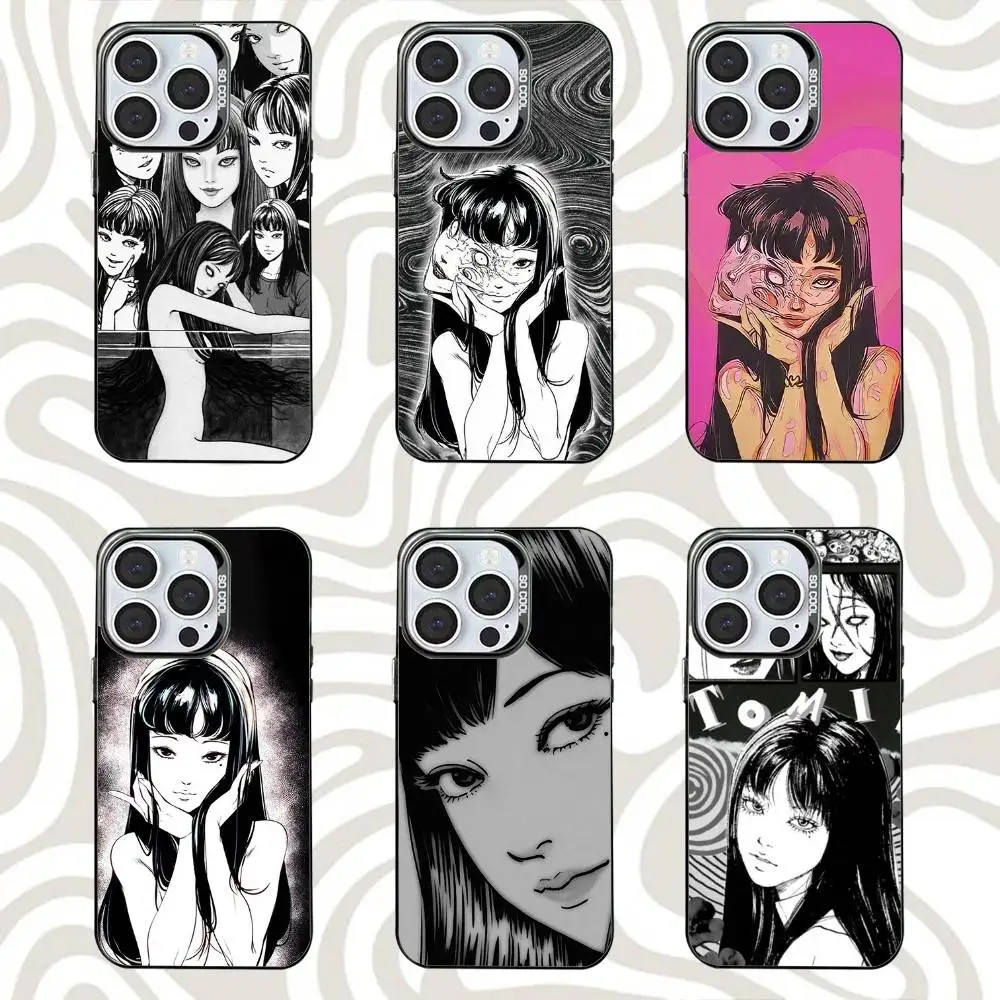 

T-Tomies Anime Junjis Ito-os Phone Case For iPhone 16,15,14,13,12,11,Mini,Pro,SE,MAX Black Matte Shockproof Cover