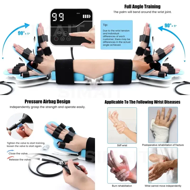 Wrist Joint Passive Rehabilitation Bracket, Hand Function Corrector for Elderly & Limb Paralysis