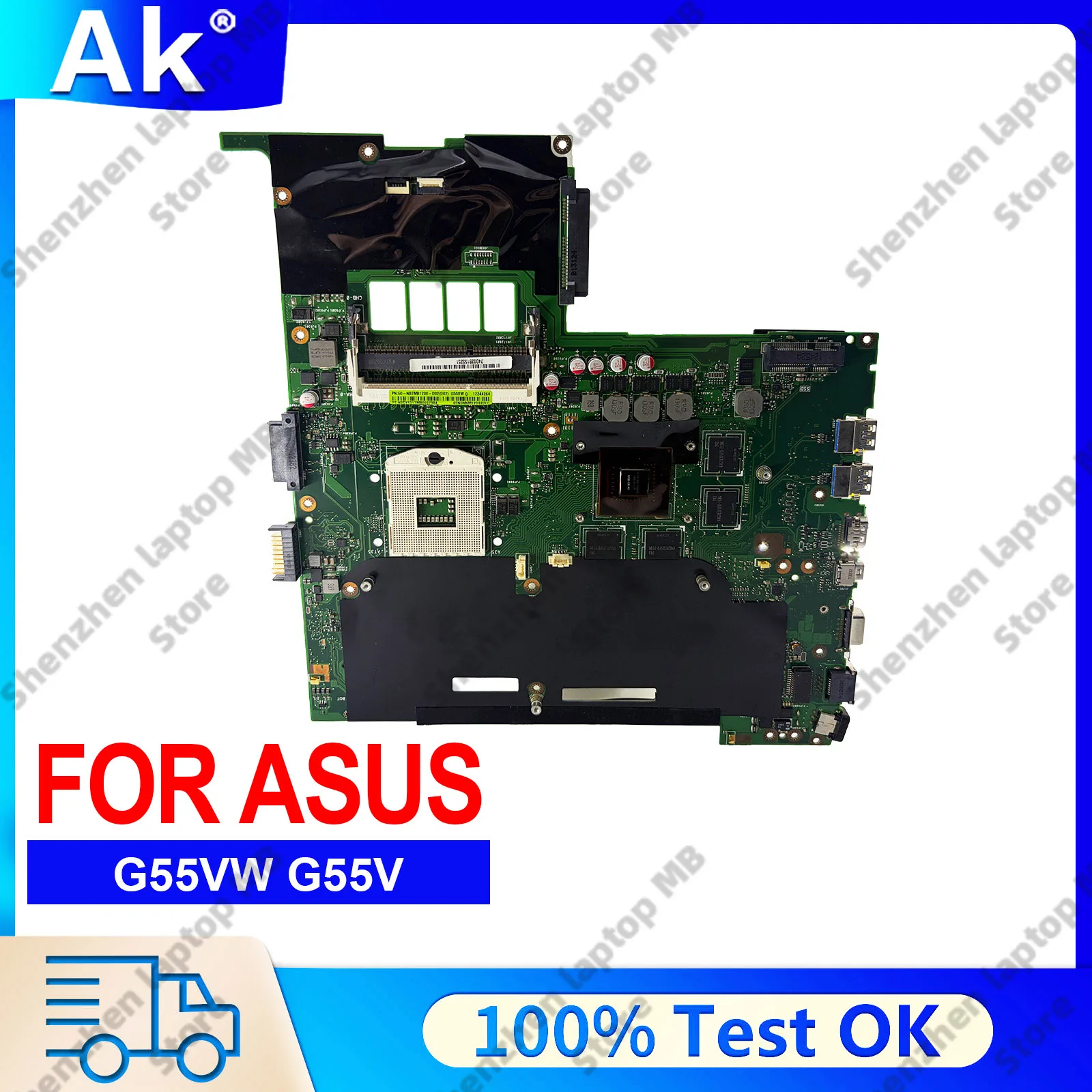 Placa-mãe G55VW para notebook ASUS G55VW G55V. Este item está em estoque, 100% testado, envio rápido, alta qualidade.