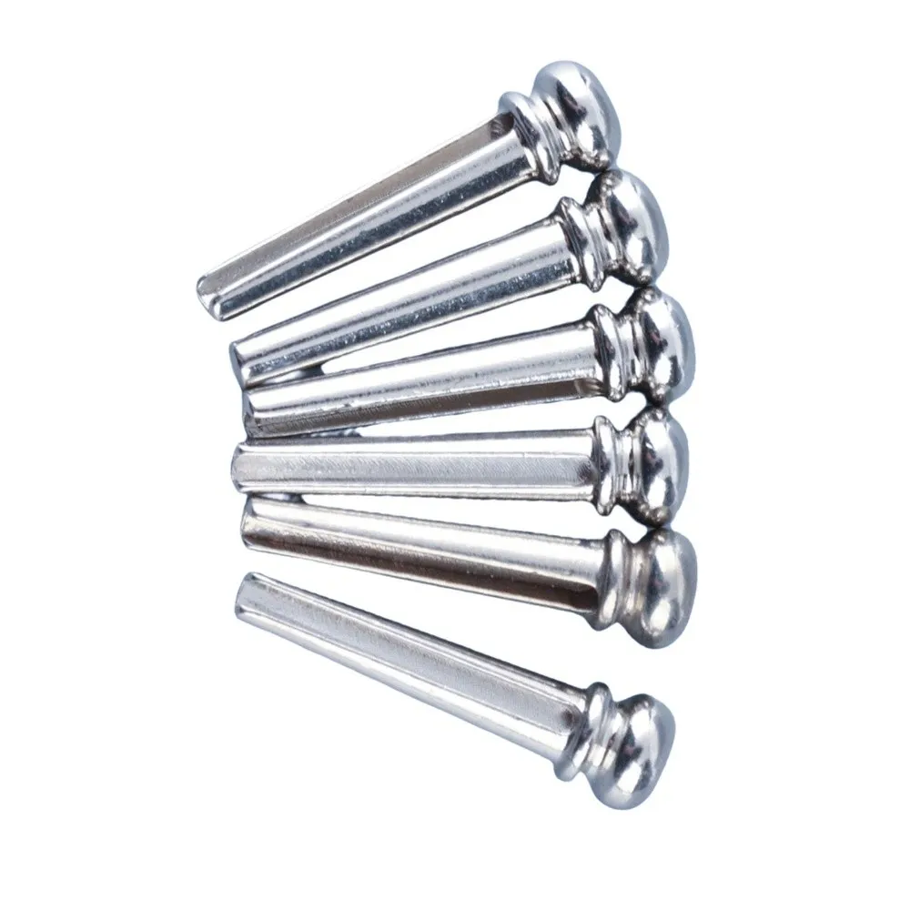 6pcs Alloy Guitar Bridge Pins​ Silver ​Strings Nail Pegs Function ​String Pegs ​Secure String Retention