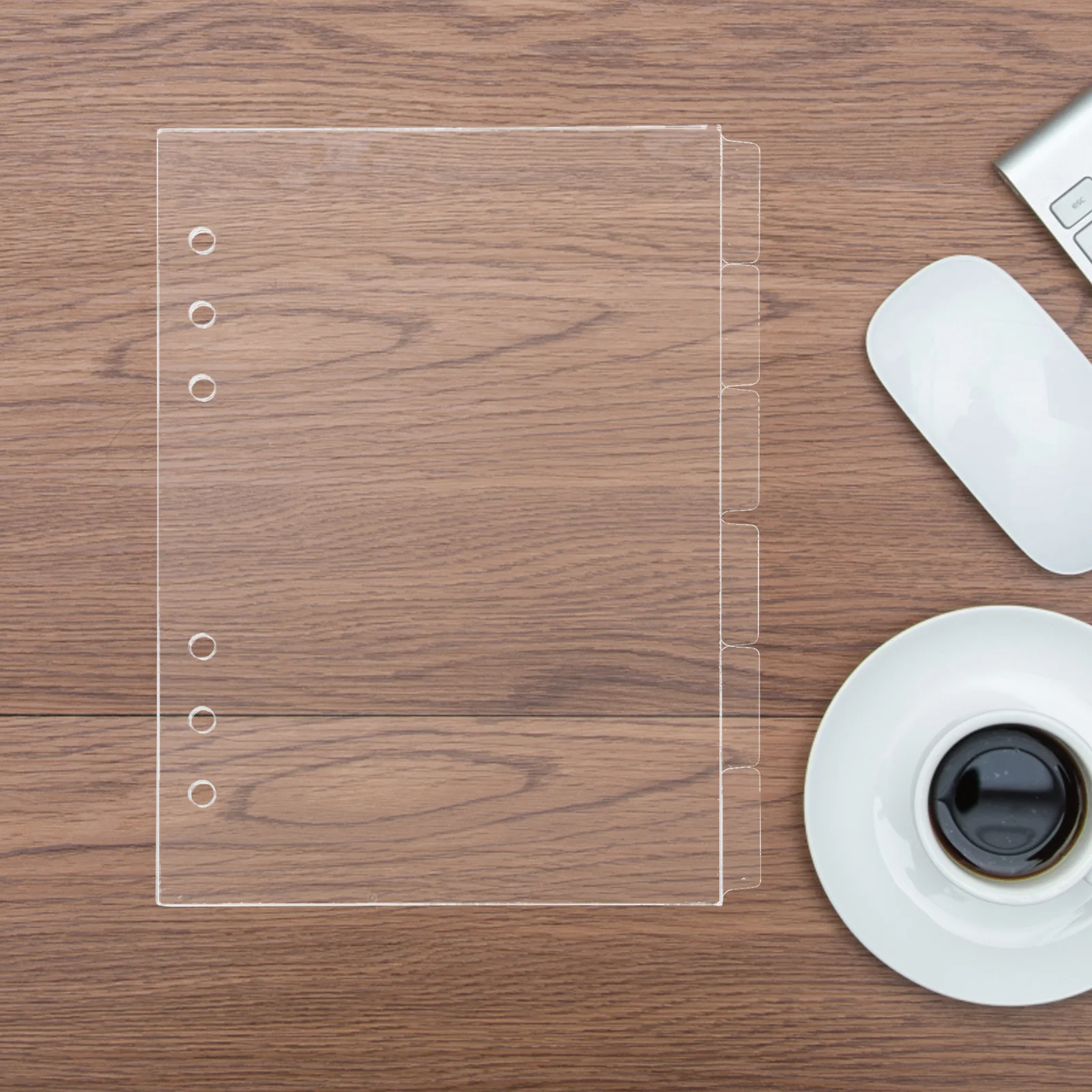 Clear Acrylic Binder Cover 6pcs Replacement Inserts for Planner Journal Notebook A5 Transparent Refillable Divider Protector