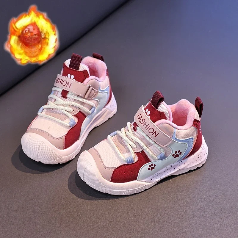 

Детские кроссовки с закрытым носком на липучке, детские кроссовки, замшевые теплые зимние кроссовки 2025 года, новая спортивная обувь для мальчиков и девочек, дышащая мягкая