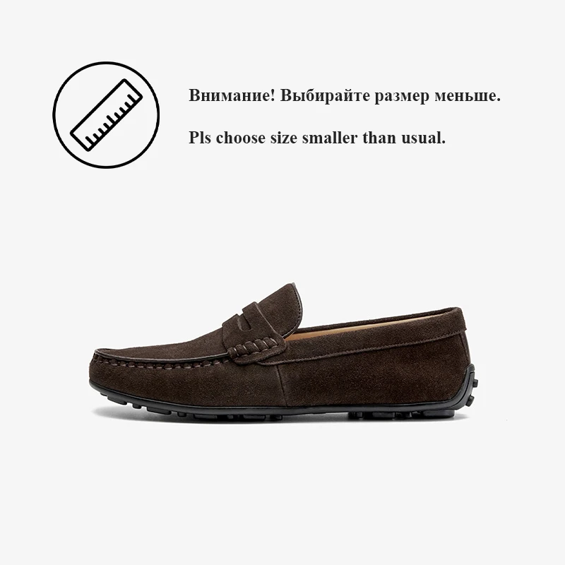 BEAUTODAY Penny Loafers Men Cow Suede Leather Round Toe Sewing Solid Color Slip-on Retro Male Shoes Handmade 50151