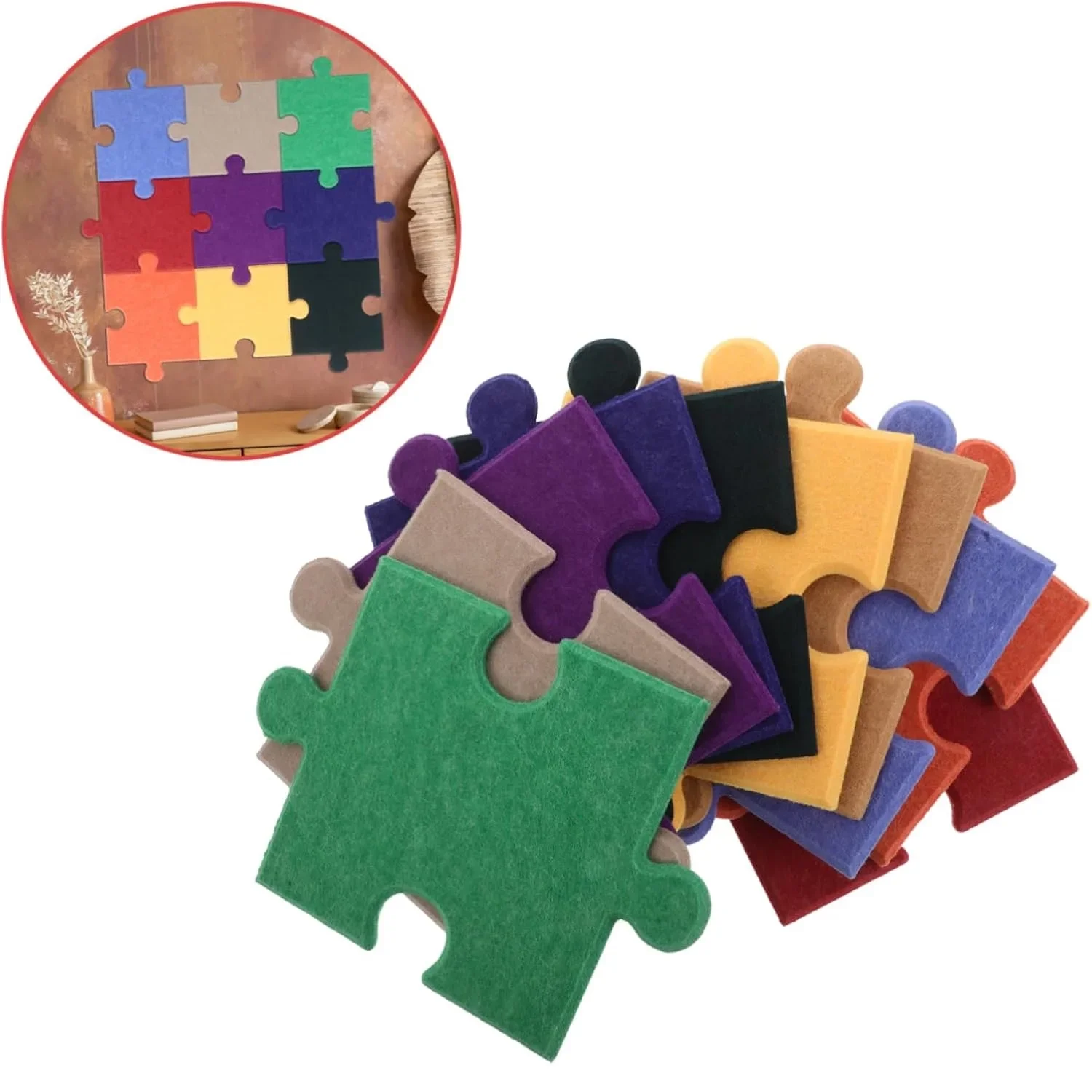 1pc Felt Board Bulletin Puzzles Office Cork Jigsaw Polyester Easy Install Shape Photo Wall Tiles Decorative Wall Stickers
