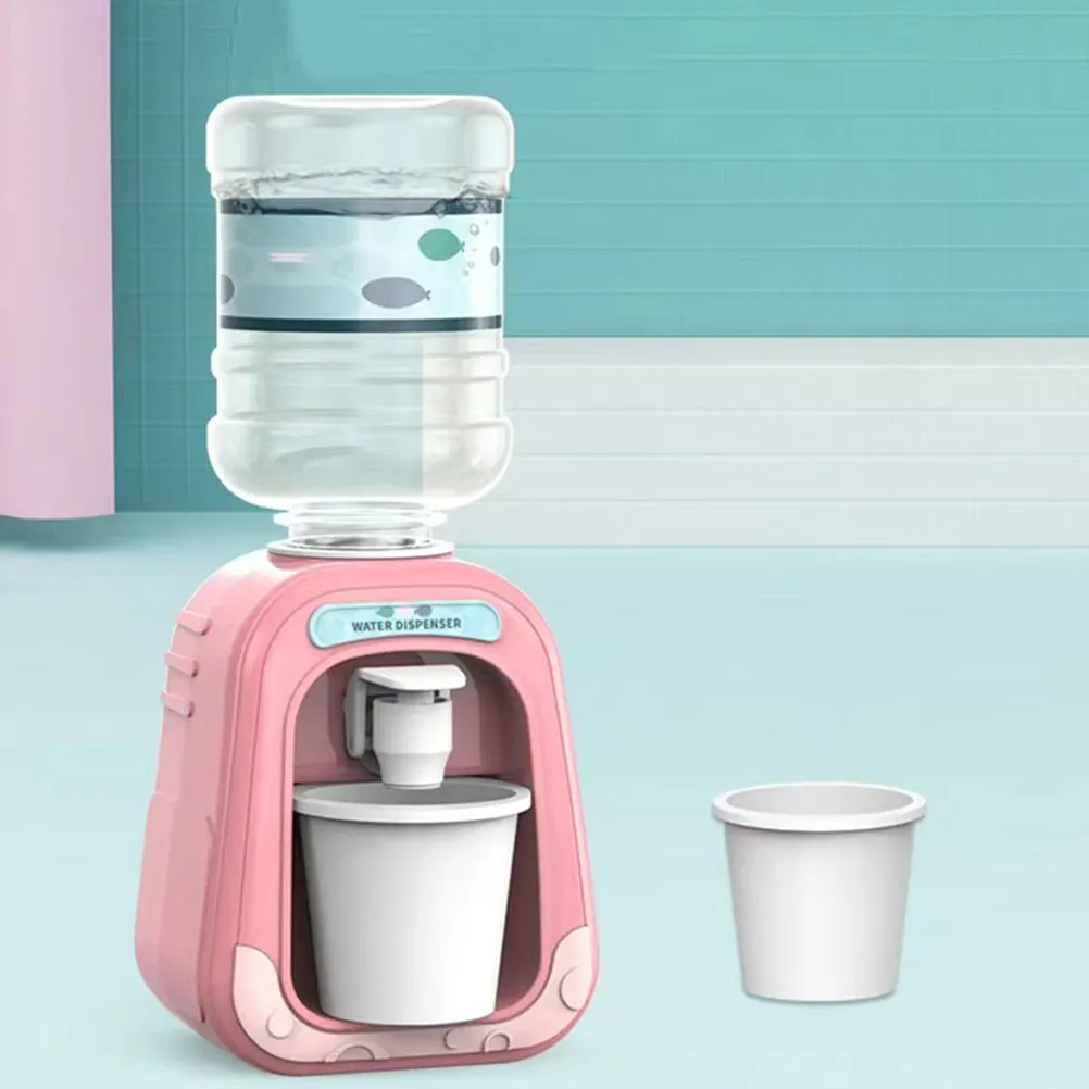2Pcs Mini Water Dispenser Kids Compact Small Water Cooler Interactive Drinking Fountain Miniature Appliances Playroom Essential