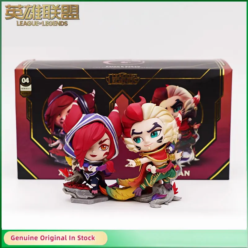 

Original LOL League of Legends Rakan & Xayah Game Statues The Charmer & The Rebel Action Figures Collectible Model Toys Gift