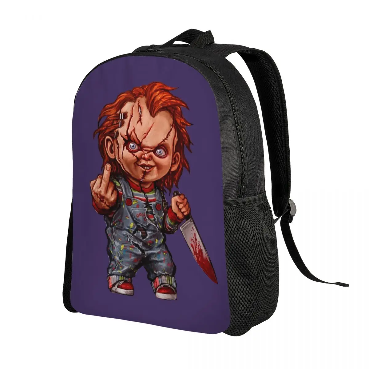 

Customized The Killer Doll Chucky Backpack Men Women Fashion Bookbag for School College Child's Play Horror Movie Bags