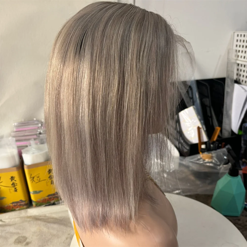 

12nch 150% Super Clearance 13x4 Lace Front Wig HD Lace Blonde Straight Short Wig 100% Brazilian Human Hair Wigs Ready To Ship