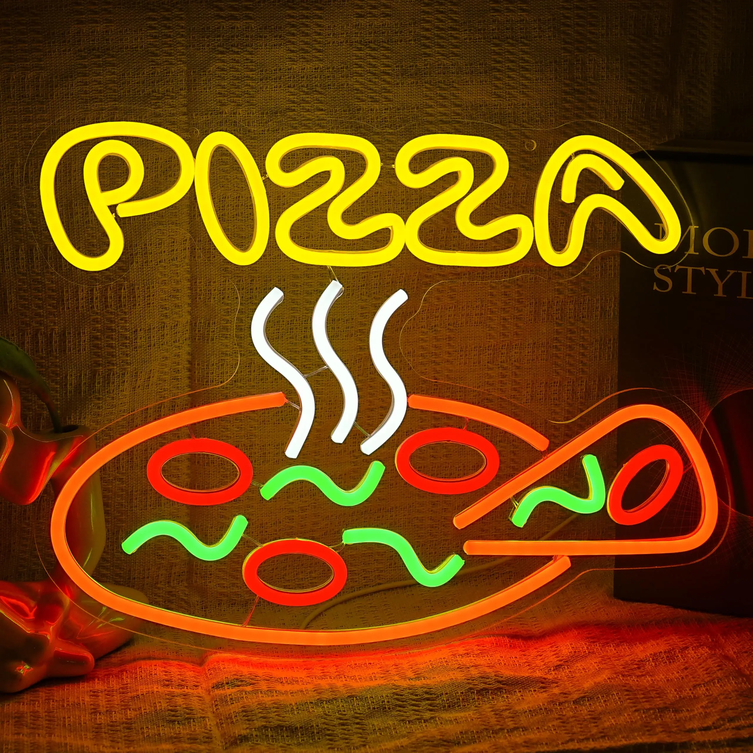 

Pizza Neon Sign Pizza Shaped Business Led Light Sign Pizza Neon Light Sign for Restaurant Art Wall Store Home Kitchen Party