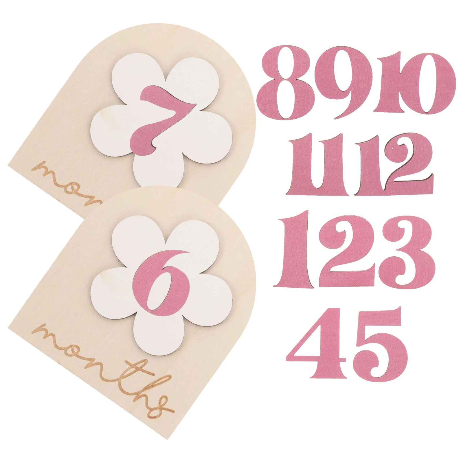 

1 set Photography 1-12 Numbers Baby Announcement Sign Wooden Milestone Sign Newborn Month Card Gifts Baby Months Signs Decor