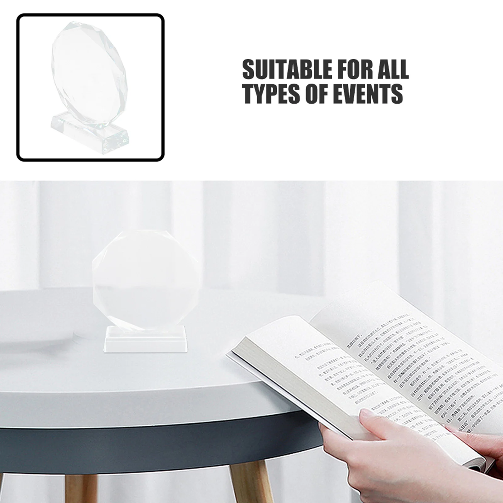 Trofeo de premio de cristal, espacios en blanco para sublimación, premios de concurso en blanco, reconocimiento de placa grabada personalizada, evento corporativo de agradecimiento