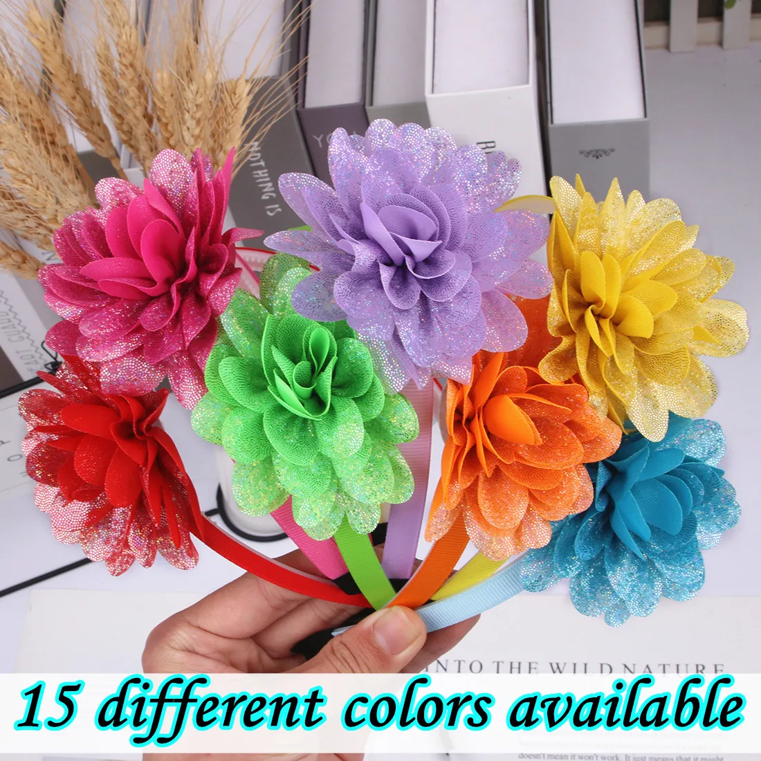 Fashion Laser Flower Hairbands Sweet Women Girls Princess Flower Headbands Headwear Kids Children Hair Accessories Hair Bands