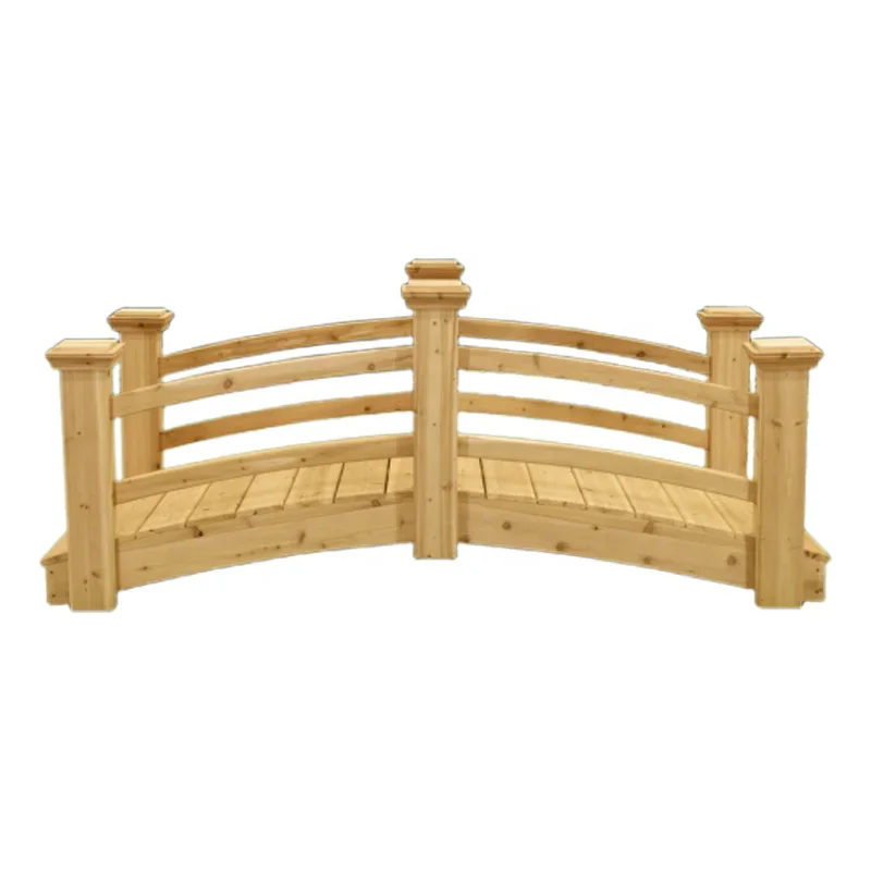 

Hot Sale Decorative Solid Wood Garden Buildings Pond Arch Walkway Wooden Garden Bridge