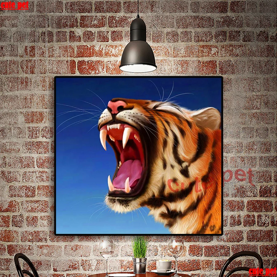 5D Diamond Painting Animal tiger Diamond Embroidery pattern Cross Stitch Rubik's Cube DIY Mosaic rhinestone pictures Decoration