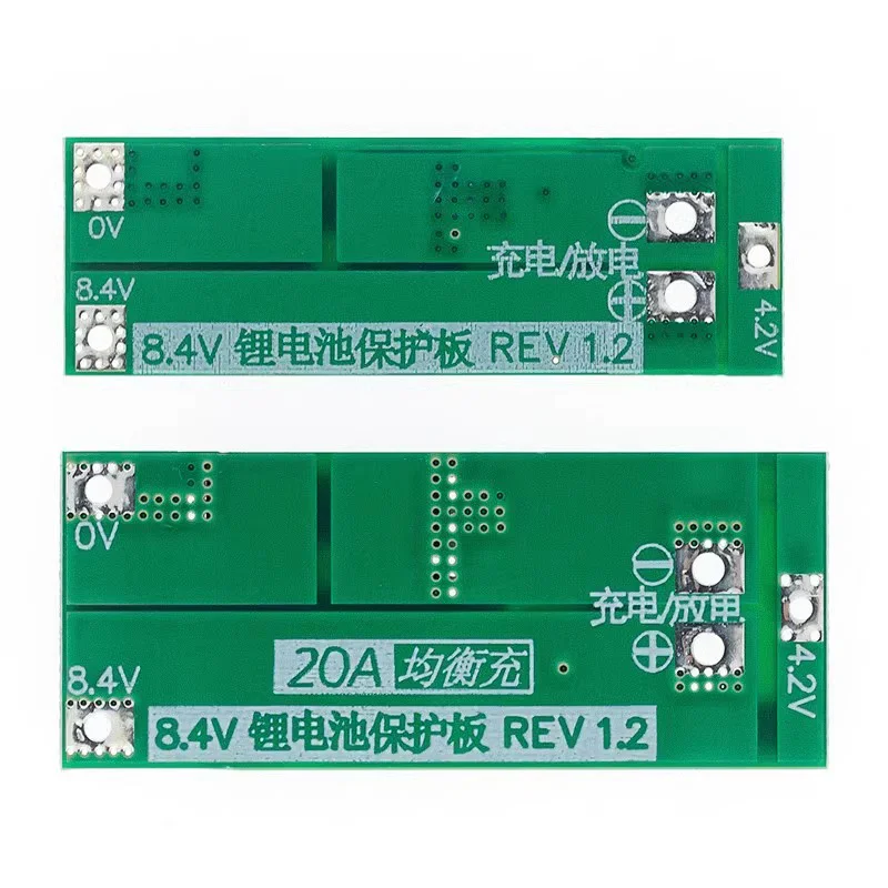 Imagem -04 - Placa da Proteção da Bateria do Lítio Equilíbrio Padrão da Placa de Bms para Faça Você Mesmo 2s 20a 7.4v 8.4v 18650 Peças 20 Peças 100 Peças