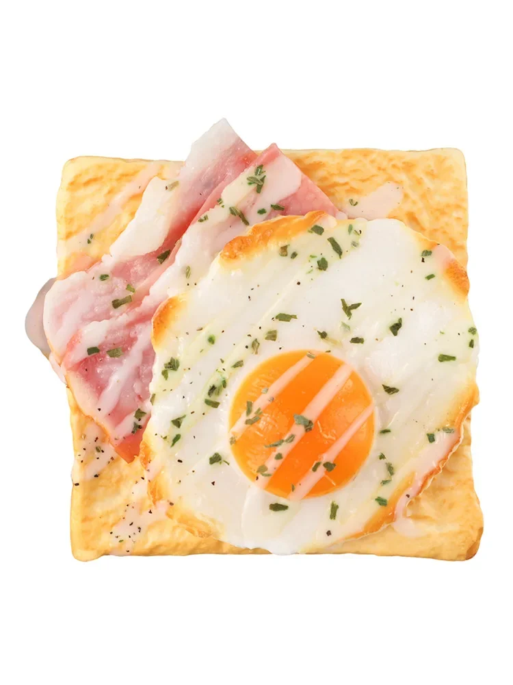 ~ Symulacja jajka Tost Chleb Model ~ 11,5 * 3,5 cm Rekwizyty Ciasto Fałszywe Jedzenie ~ Ozdoby Dekoracyjne Okno ~ Wyświetlacz Świąteczne Materiały Imprezowe