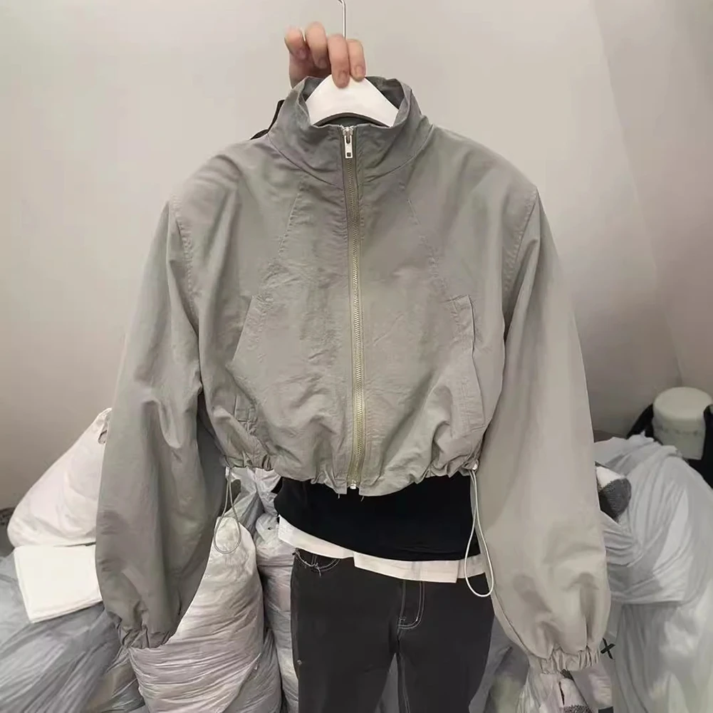 

Female Daily Wear Stand Collar Casual Jacket For Sun Protection All Seasons Wear Polyester Fabric Regular Length