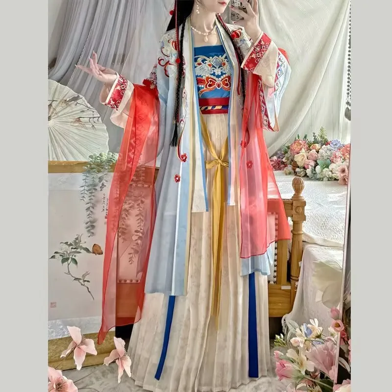 

Chinese Hanfu Dress Women Cosplay Costume Blue Embroidered Song Dynasty Hanfu Party Outfit Hanfu Dress Carnival Cosplay Costume