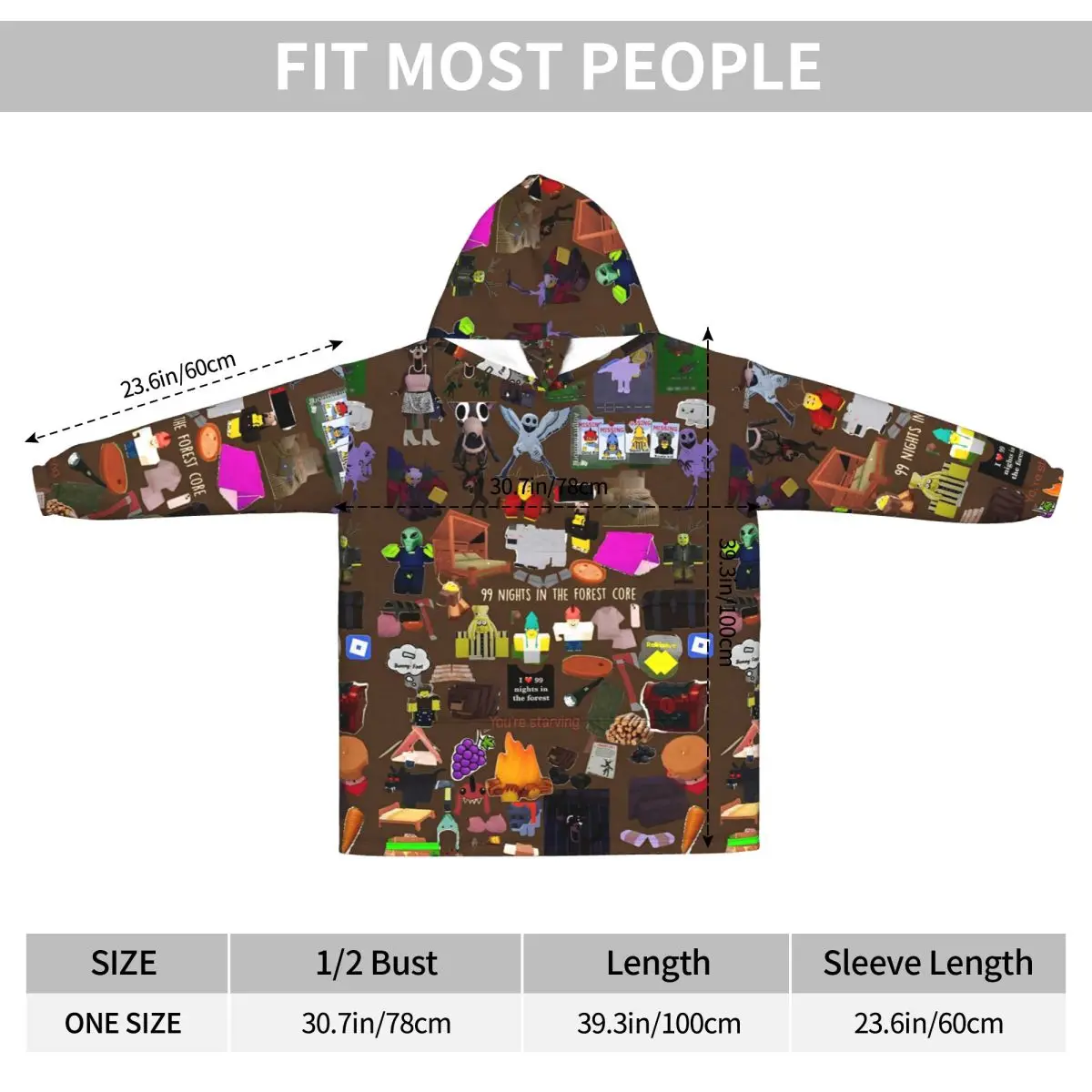 99 ليالًا في الغابات بطانية بقلنسوة يمكن ارتداؤها لألعاب الفيديو بطانية كبيرة الحجم مع جيب كيس نوم دافئ ناعم ومريح نيسيي