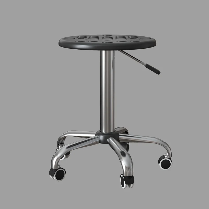 High quality black textured round polyurethane leather salon beauty chair bar stool seat cushion base school wholesale