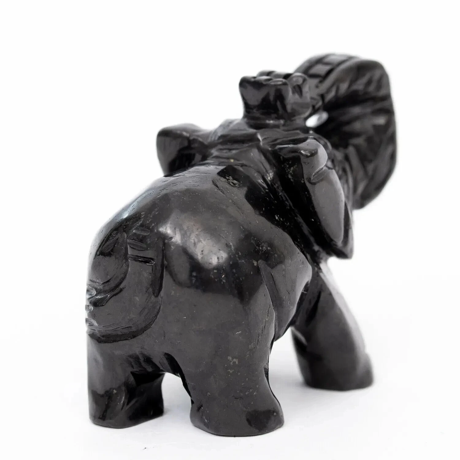 Elephant Statue Natural Shungite Elite Stones Carved Animal Figurines Home Decor Craft Present