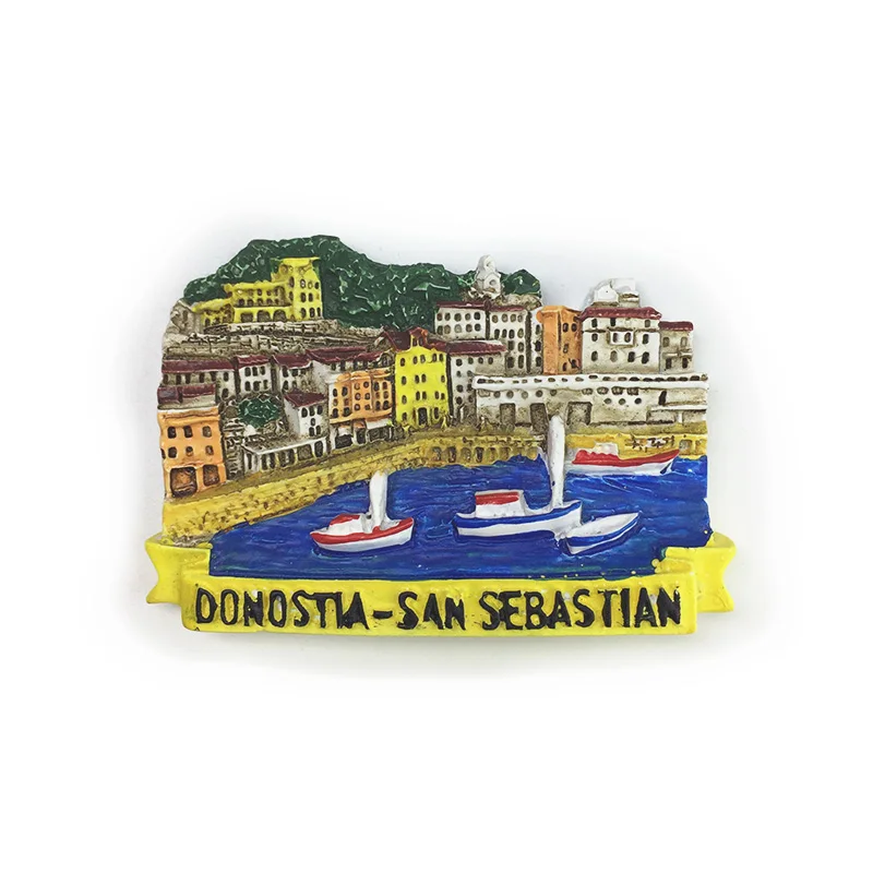 

Resin 3D Donostia-San Sebastian fridge magnet, a classic symbol of Spanish culture, a tourist souvenir