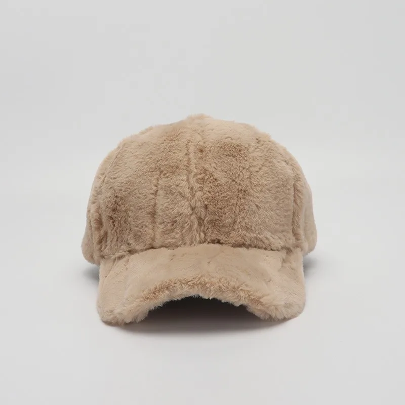 Winter Hats For Women Baseball Cap Thickened Faux Fur Hat Female Outdoor Sunshade Keep Warm Solid Adjustable Gorras Casquette