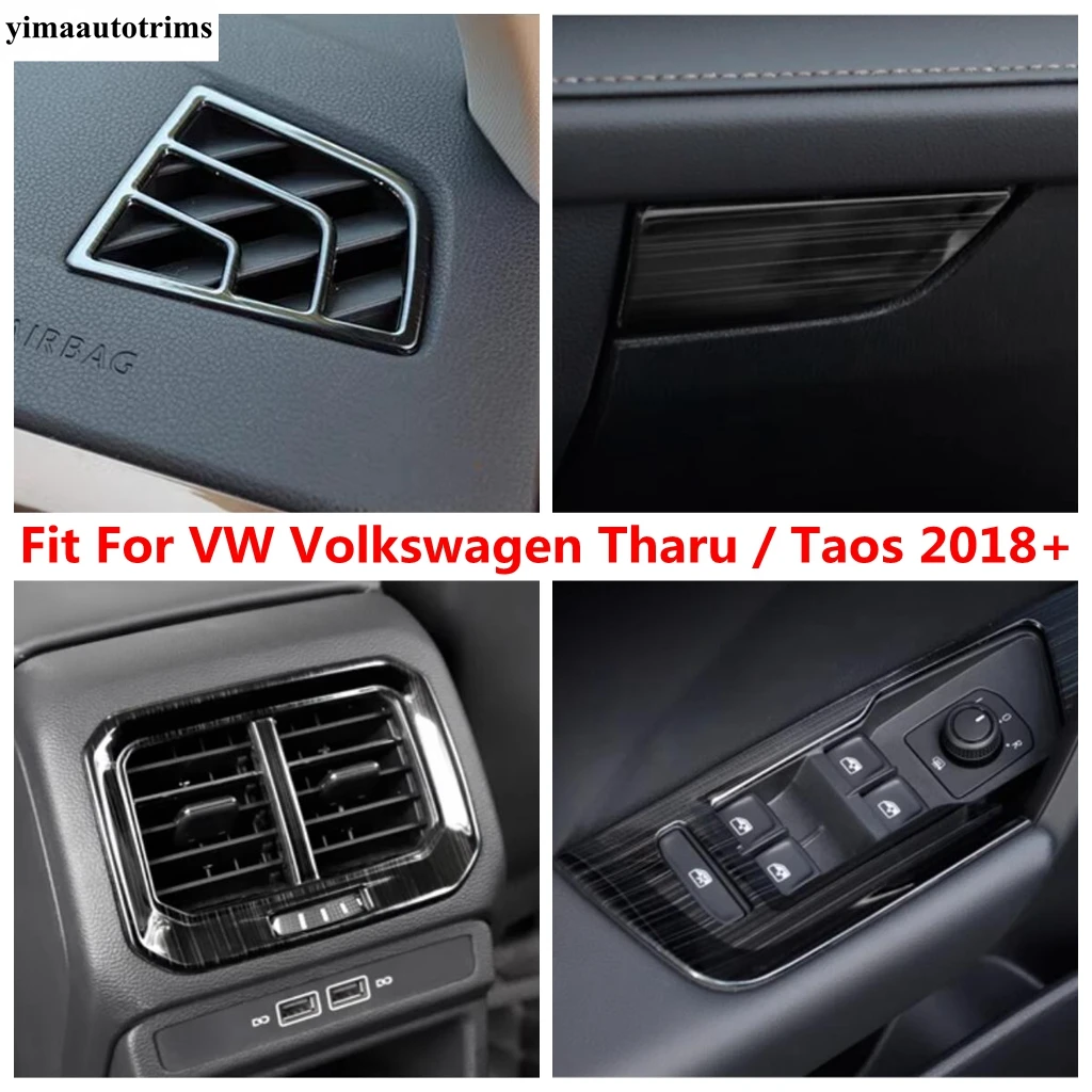 Window Lift / Glove Box / Rear Box Air Vent / Dashboard AC Outlet Cover Accessories For VW Volkswagen Tharu / Taos 2018 - 2023