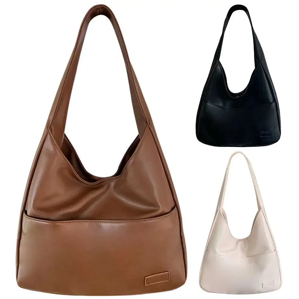 Damska torba typu Hobo Vintage modna torba na ramię ze skóry PU o dużej pojemności Retro torebka na ramię miękka torba pod pachami codzienna torba