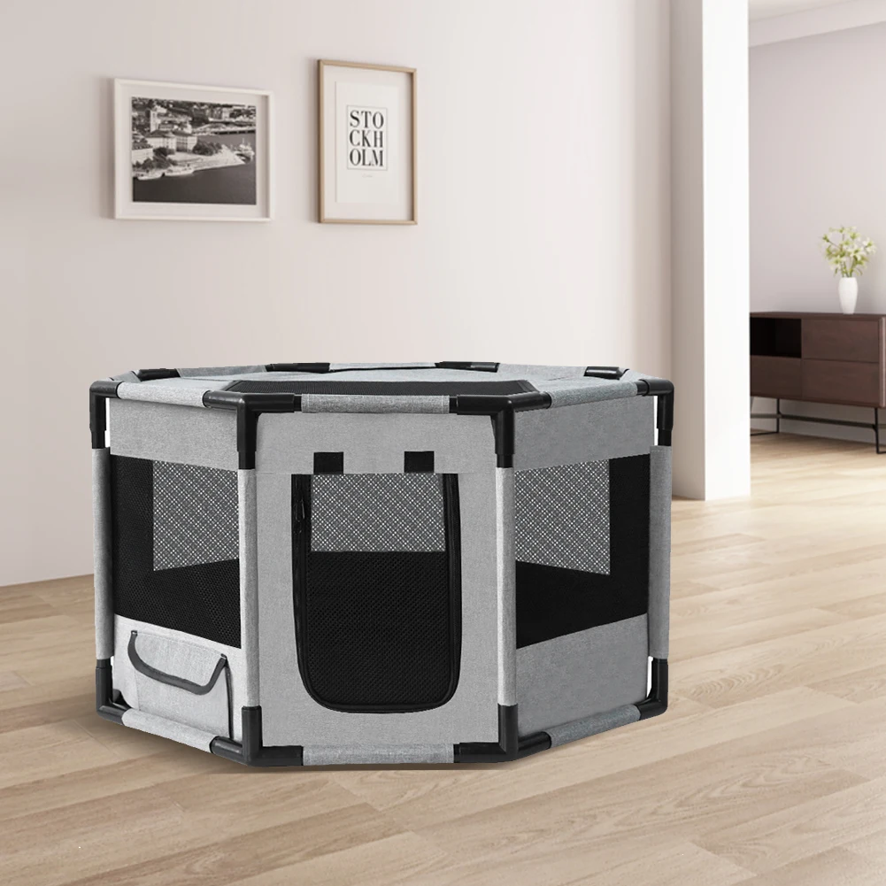 

Портативная складная палатка-восьмиугольник для кошек, водонепроницаемая, с дышащей сеткой, из ткани Оксфорд, вольер-клетка для щенков, собак и кошек