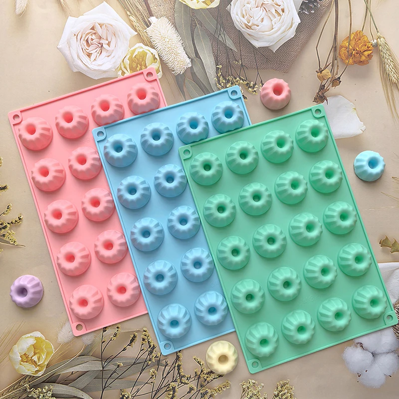 20 Consecutive Savalin Cake Silicone Molds For Ice Cream Chocolate Jelly Ice Cubes Cookies Desserts Baking Silicone Molds