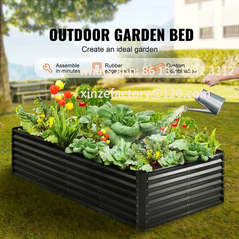

Customizable Raised Garden Bed Outdoor Planting Boxes with Open Base for Growing Flowers/Vegetables