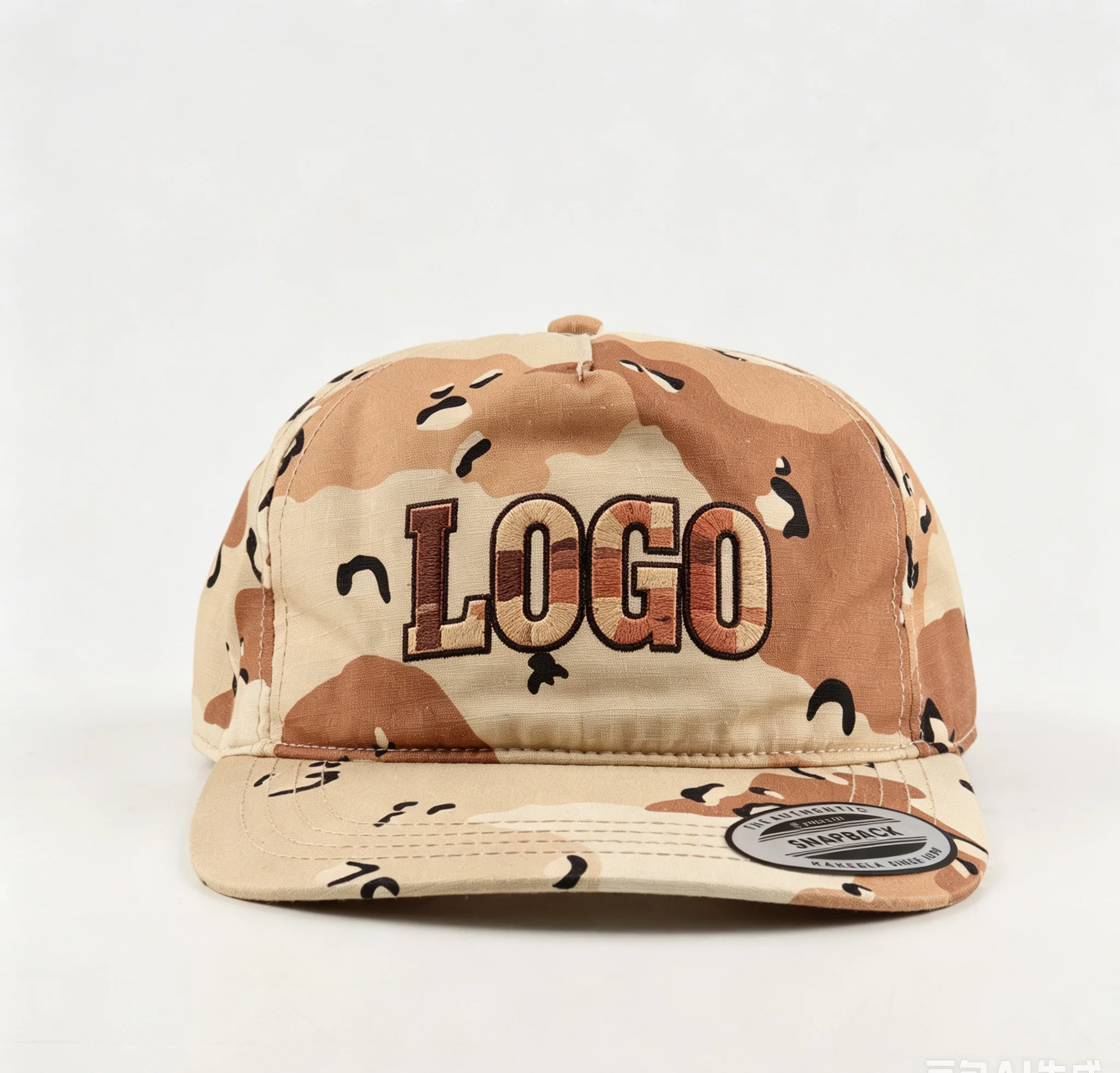 Wholesale Customized 5 Panel Flat Brim Sports Cap Desert Camo Custom Flat Embroidery logo Mens Snapback Streetwear Vintage
