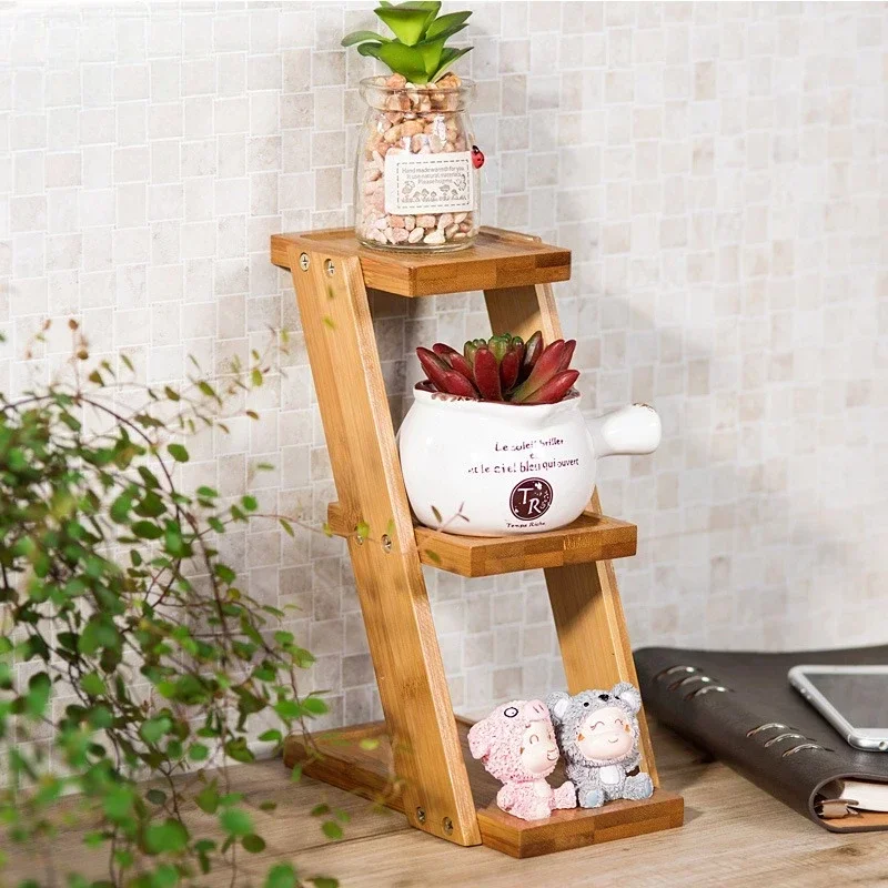 Balcony flower stand, flower pot plant stand, wooden floor-to-ceiling flower stand