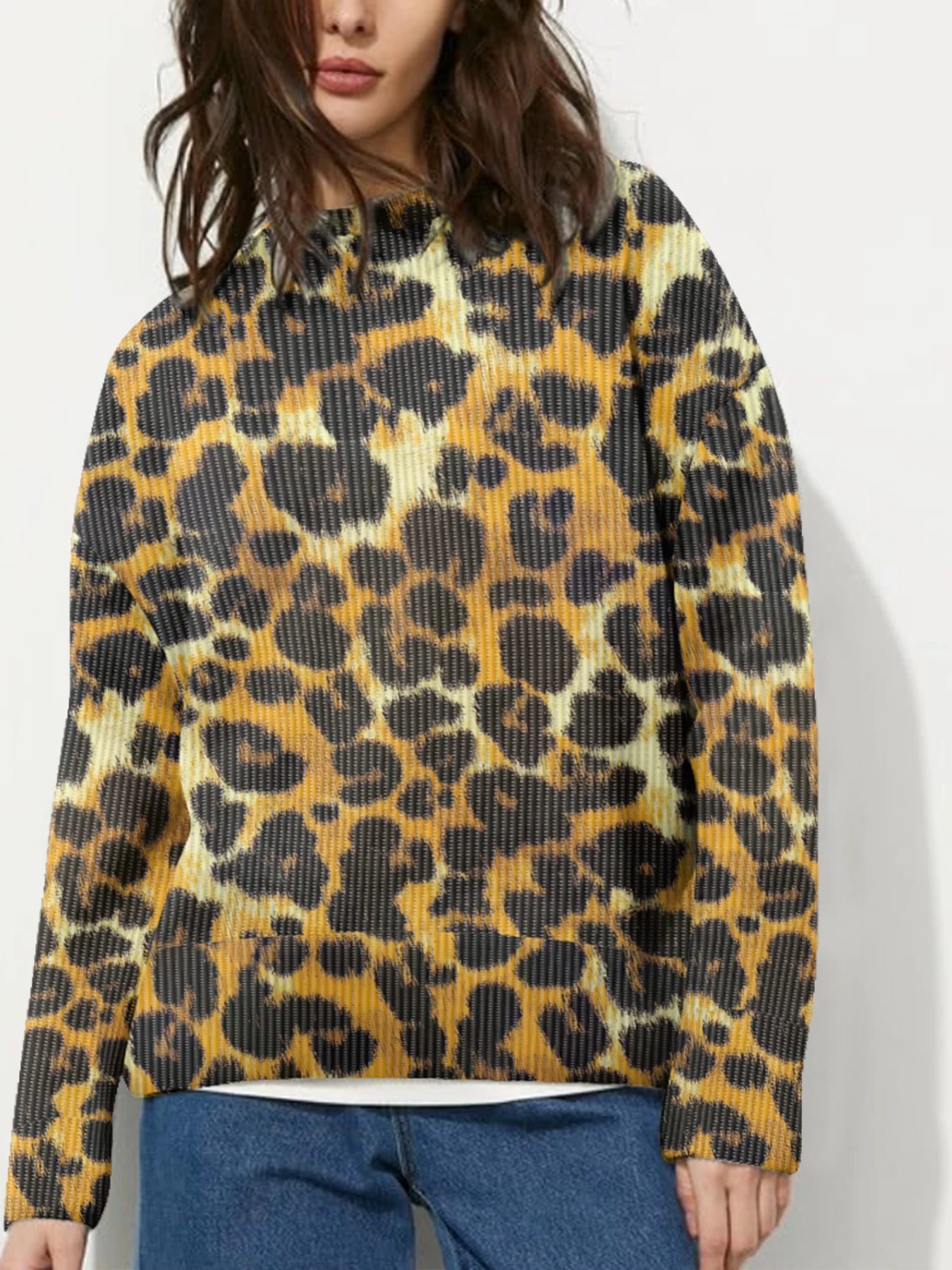 

Многоцветный неоновый свитшот из змеиной кожи и розы с градиентным леопардовым принтом, готическая романтическая уличная одежда, топ с длинными рукавами для женщин и мужчин