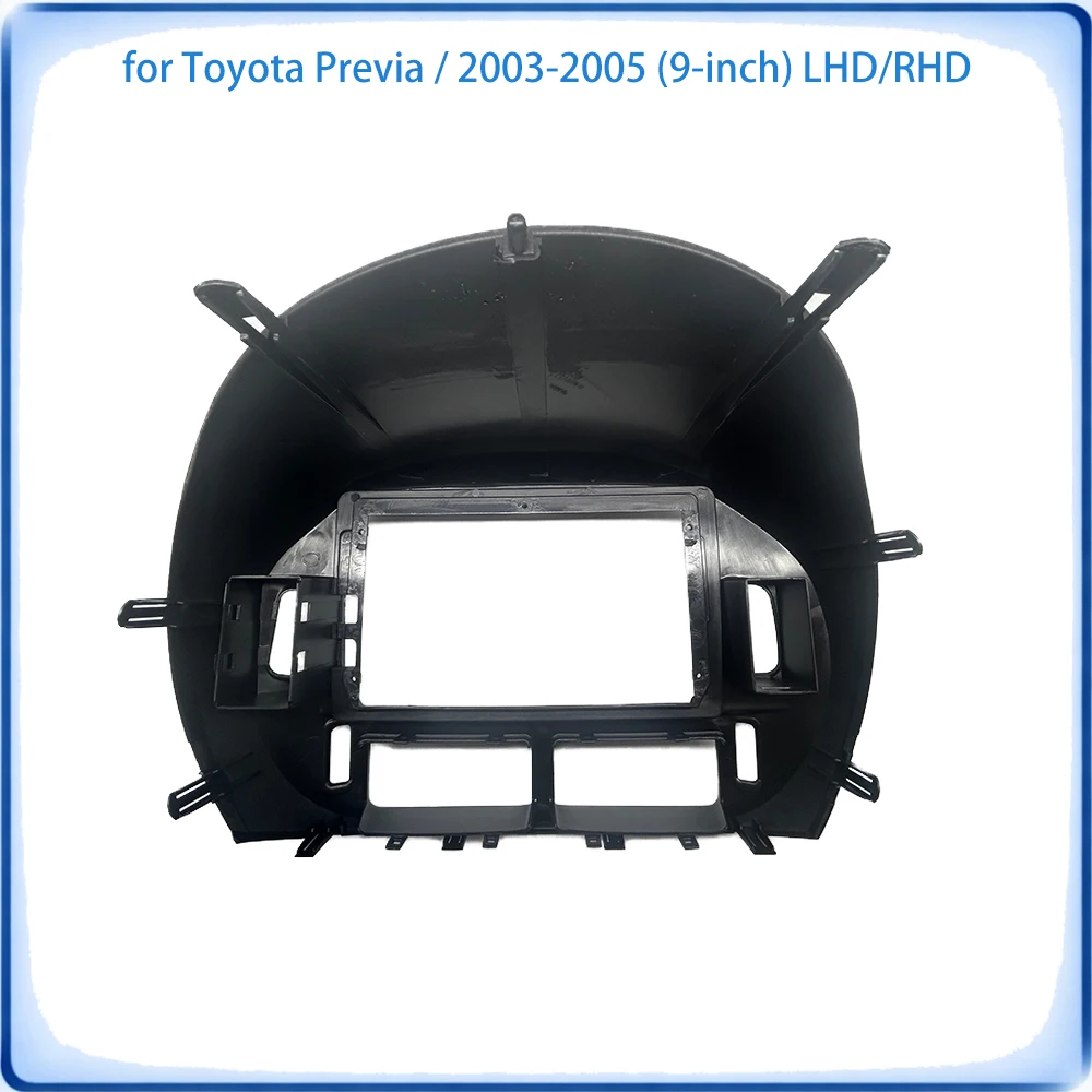 Car Radio Fascia Frame For Toyota Previa 2003-2005 9 inch LHD/RHD Stereo Panel Wiring Harness Power Cable