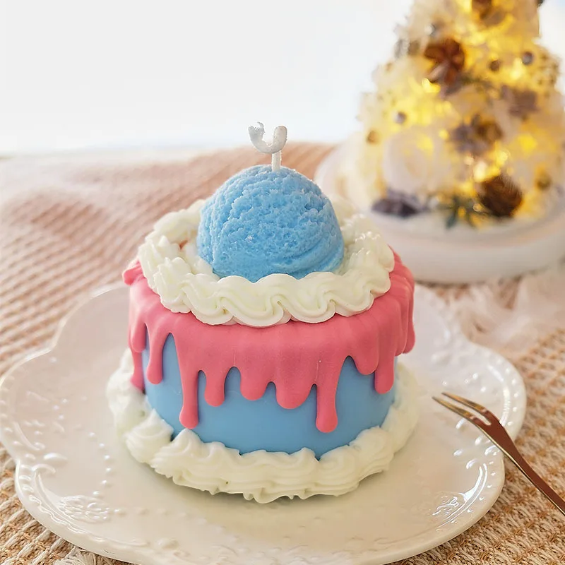 Cake Shape Scented Candles Creative Candles Handmade Soy Wax Cake Candles