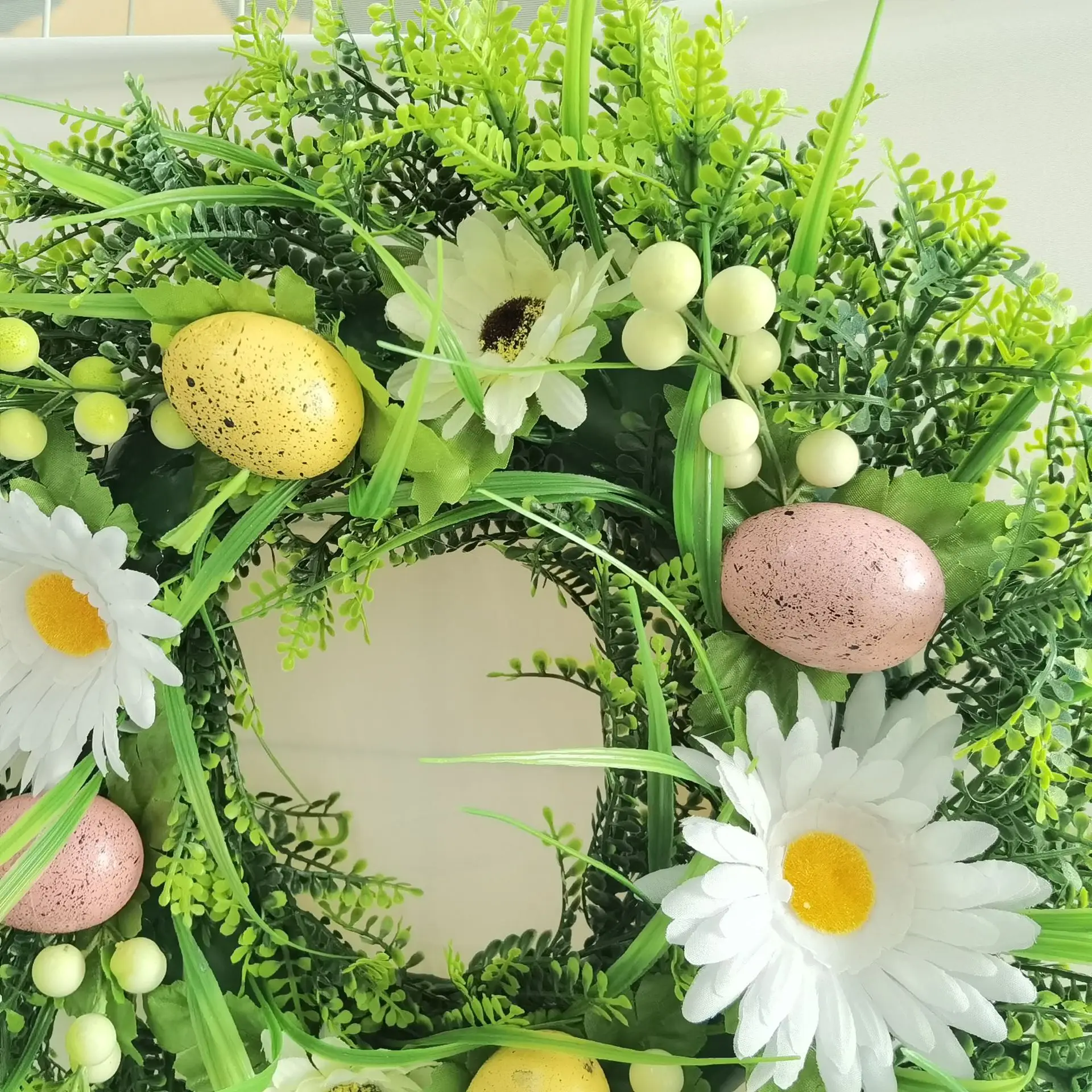 Children's Sunflower Wreath Photo Props Easter Wreath Door Hanging Rattan Egg Pendant Christmas Decorations Baby Accessories image 3
