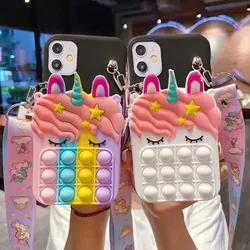 Cute 3D Unicorn Horse Wallet Case For Motorola Moto Edge 70 60 50 Fusion 40 Neo 30 20 Pro E15 E14 E13 Press Coin Bags Cover