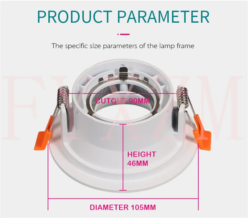 Hot Sale Factory Round Recessed MR16 GU10 Double Layer Horn White/Black LED Ceiling Spot Light Frame LED Ceiling Light Fixtures