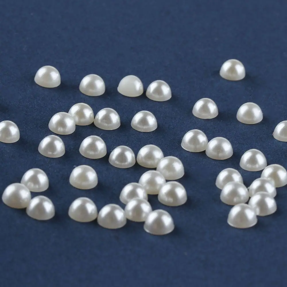 30/50pcs Hat Bag Garment DIY Decoration Cloth Button Pearl Rivets Half Round Scrapbooking